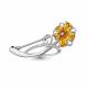 Серебряная брошь AQUAMARINE А7730806А с фианитом и цитрином