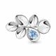 Серебряная брошь AQUAMARINE А7734602А с топазом и фианитом