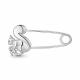Серебряная булавка AQUAMARINE А77392А с фианитом
