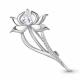 Серебряная брошь AQUAMARINE А77485А с фианитом