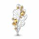 Серебряная брошь AQUAMARINE А7751306 с цитрином