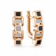Золотые серьги BERGER Б120773 с фианитом и ониксом