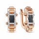 Золотые серьги BERGER Б121050 с фианитом и ониксом