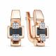 Золотые серьги BERGER Б121059 с фианитом и ониксом