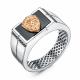 Кольцо из белого золота BERGER Бб040044ч с фианитом и ониксом