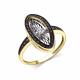 Кольцо из лимонного золота GRIGORIEV с танцующим бриллиантом и чёрным бриллиантом Г01-13-51241-13-00