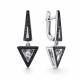 Серьги из белого золота GRIGORIEV Г02-12-51237-13-00-1 с бриллиантом и чёрным бриллиантом