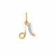 Золотая подвеска-буква Л Atoll с фианитом ЗС5775