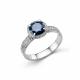Серебряное кольцо Дар К-3731рс1615600 с фианитом, сапфиром и муассанитом