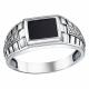 Кольцо из черненого серебра Высоковы 585 К-51-Ч с ониксом
