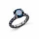 Серебряное кольцо Дар К-5165чрс16156 с сапфиром и муассанитом