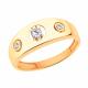 Золотое кольцо ЮЗ Корона с подвижным фианитом К1-К6088