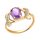Золотое кольцо Красносельский ювелир КН262-3029-073-15 с фианитом и аметистом