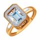 Золотое кольцо Karatov с бриллиантом и танцующим топазом Т14361Д746