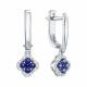 Серьги из белого золота Karatov Т30102Г387 с бриллиантом и сапфиром