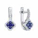 Серьги из белого золота Karatov Т30102Г388 с бриллиантом и сапфиром