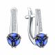 Серьги из белого золота Karatov Т30102Е263 с бриллиантом и сапфиром