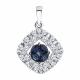 Подвеска из белого золота Karatov Т305636295 с бриллиантом и сапфиром