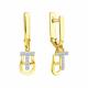Серьги из лимонного золота Karatov Т94202Е375 с фианитом