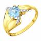Кольцо из лимонного золота Karatov Т94301Д951 с топазом и фианитом