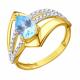 Кольцо из лимонного золота Karatov Т94701Д952 с топазом и фианитом