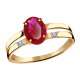 Золотое кольцо Александра кл1475-30ск с фианитом и рубиновым корундом