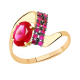Золотое кольцо Александра кл1702-30ск с фианитом и рубиновым корундом