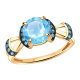 Золотое кольцо Александра кл1706-1ск с топазом и фианитом