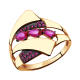 Золотое кольцо Александра кл2061-30ск с фианитом и рубиновым корундом