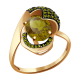 Золотое кольцо Александра кл2077-48с с фианитом и султанитом