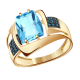 Золотое кольцо Александра кл2127-63ск-г с топазом и фианитом