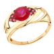 Золотое кольцо Александра кл2146-30ск с фианитом и рубиновым корундом