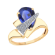 Золотое кольцо Александра кл2163-27ск с фианитом и гидротермальным сапфиром