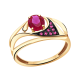 Золотое кольцо Александра кл2164-30ск-р с фианитом и рубиновым корундом