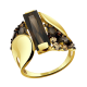 Кольцо из лимонного золота Александра кл2189-4сл-кр с фианитом и раухтопазом
