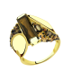 Кольцо из лимонного золота Александра кл2189-4сл-ш с фианитом и раухтопазом