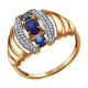 Золотое кольцо Александра кл2244-27ск с фианитом и гидротермальным сапфиром