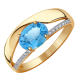 Золотое кольцо Александра кл2302-78ск с топазом и фианитом