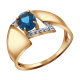 Золотое кольцо Александра кл2305-28ск с фианитом и Лондон топазом