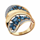 Золотое кольцо Александра кл2330-28ск с фианитом и Лондон топазом
