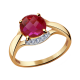 Золотое кольцо Александра кл2493-30ск с фианитом и рубиновым корундом