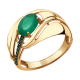 Золотое кольцо Александра кл2500-12ск-з с фианитом и агатом