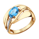 Золотое кольцо Александра кл2500-78ск с топазом и фианитом