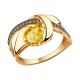 Золотое кольцо Александра кл2539-6ск-ш с фианитом и цитрином