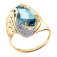 Золотое кольцо Александра кл2589-58ск-1 с фианитом и Лондон топазом