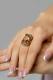 Золотое кольцо Александра с ситаллом цвета Султанит и фианитом кл2630-48ск-са
