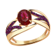 Золотое кольцо Александра кл2736-30ск-р с фианитом и рубиновым корундом