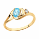 Золотое кольцо Александра кл2739-78ск с топазом и фианитом