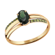 Золотое кольцо Александра кл2760-26ск-са с фианитом и турмалином