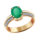 Золотое кольцо Александра кл2766-12ск с фианитом и агатом